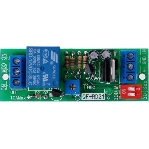 DC12V Adjustable Signal Trigger Timer Relay High Level Time Delay Turn Off Relay