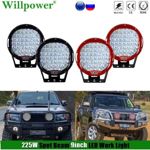 2pcs 4x4 Front Bumper 9" Round Spotlight LED Headlight For Jeep JK Wrangler Offroad 4WD Truck SUV Pickup Fog Light Driving Lamp