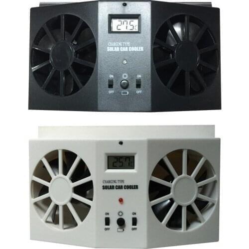 Car Solar Powered Exhaust Fan Car Gills Cooler Auto Ventilation Fan Dual-mode Power Supply High-power 2 Colors Cooling System