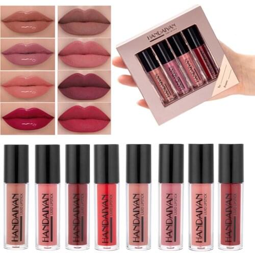 Lip Gloss Lightweight Matte Long Lasting Waterproof Velvet Lipstick Set Nourish Moisturizing Make up Cosmetics Kit Gift box