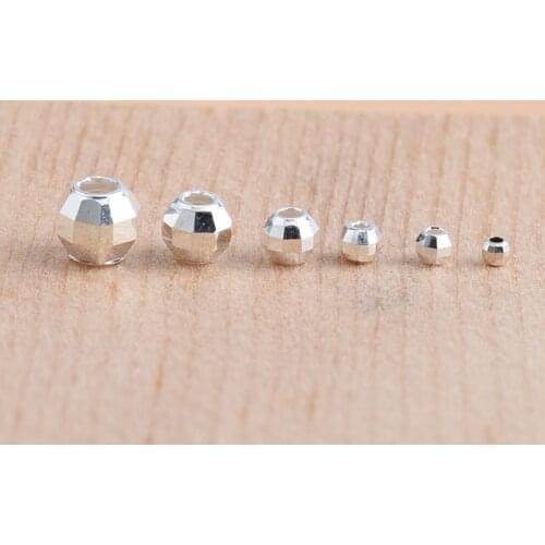 50PCS 925 Sterling Silver Beads Scattered beads Jewelry Findings Fit DIY Jewelry Making Bracelet Necklace Wholesale