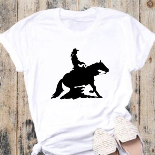 Short Sleeve tshirt O-neck Casual aesthetic tshirt tee tops Ladies Tshirt 2021 Summer Women T-shirt Horse graphic Print Tshirt