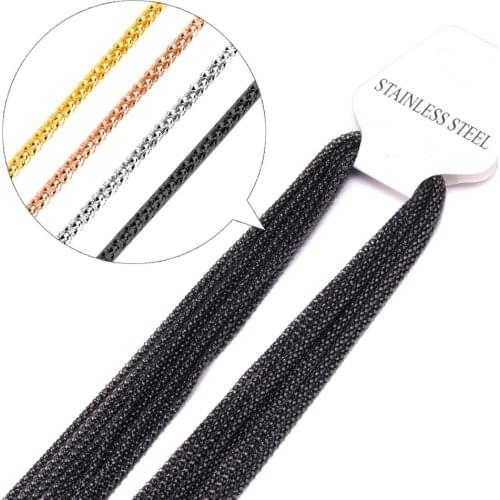 LUXUKISSKIDS Wholesale 10pcs/Lot Stainless Steel Rope Chain Necklace 2mm Width Gold/Steel Plating Chains Top quality