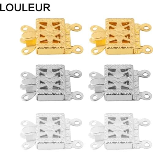 6pcs 15*10mm Copper Buckle Double Hole Connectors Clasps Connector Converter For Bracelet Necklace DIY Jewelry Making Components