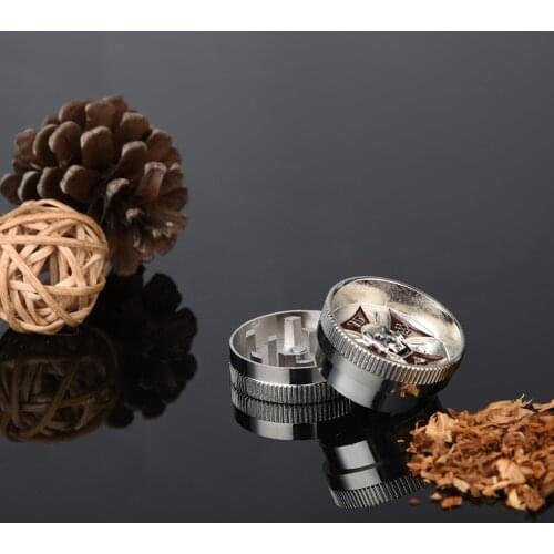 Grinder 2 Layer Mini Zinc Alloy Metal Pressure Casting Herbaceous Plant Grinder Crusher Tobacco Grinder Herbs Grinder 4O nearby