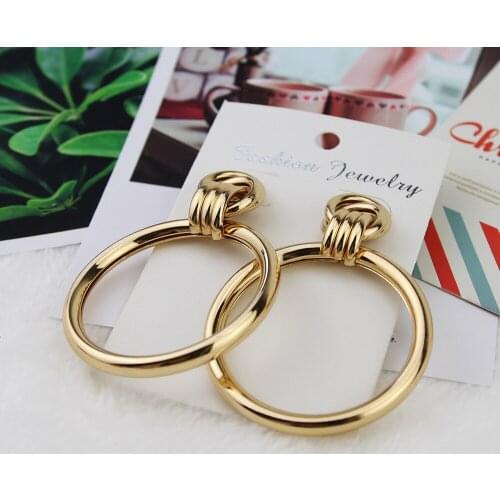 Fashion Jewelry Punk Style Hyperbole Gold Color Silver Color Earrings Female Simple Elegant Stud Earring For Woman