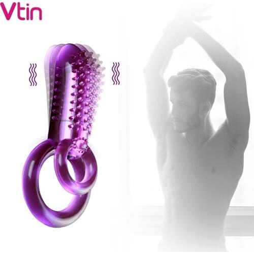 Male Sex Toys Vibrating Penis Rings Time Delay Ejaculation Adult Sex Toys for Men Erotic Clit Stimulation Sex Products