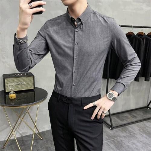 Fall 2020 New Mens Shirt Fashion Dress Deluxe Printed Shirt is suitable for all mens long-sleeved casual shirts
