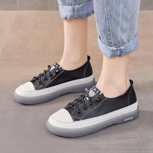 2021 Spring and Summer New Students A Hundred Flat Bottom Casual Foot Soft Soles Single Shoes Leather Little White Shoes Women