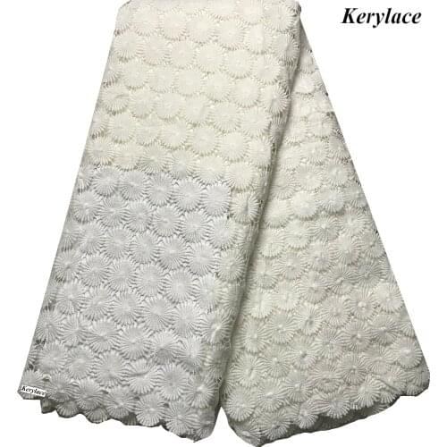 Off White Tissue Africain Guipure Lace Cord Fabric Cotton Material Latest Craft Stuff Party 5 Yards KRL-1095