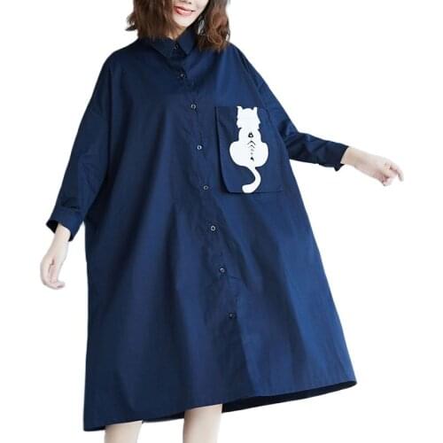ARCSINX Long Shirt Dress Women Oversized 7XL Long Sleeve Korean Dresses For Women Large Size 4XL 5XL 6XL Spring Womens Dress
