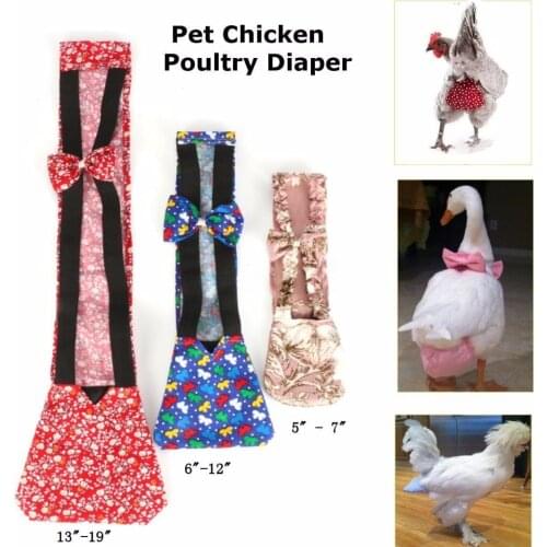 3 Sizes Pet Diaper Adjustable Sanitary Washable Female Goose Duck Chicken Poultry Cloth Diaper Underwear for Farm Color Random