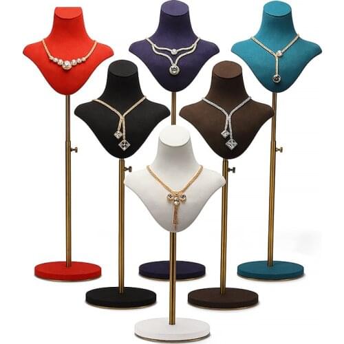 Necklace display stand portrait neck jewelry display props window display furnishings can be pulled up telescopic jewelry stand