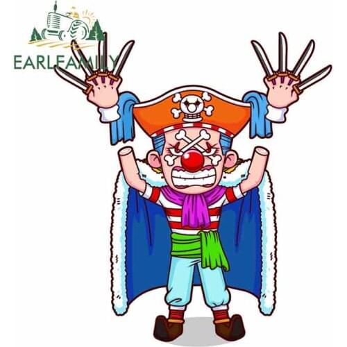 EARLFAMILY 13cm x 10.4cm Clown Bucky Car Sticker JDM Polyethylene Motorcycle Helmet Accessories Car Door Protector