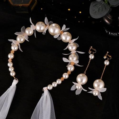 Luxurious Gold Pearl Rhinestone Headband Hair Jewelry For Bride Women Handmade Tiara Bridal Hair Bands Wedding Hair Accessories
