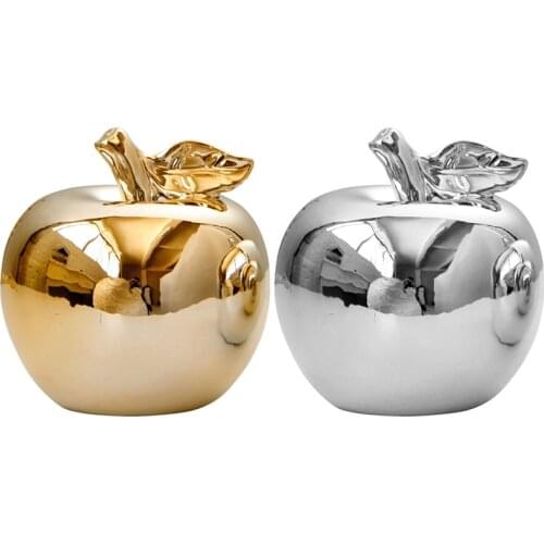 Gold-Silver Plated Apple Ceramic Ornaments Modern Minimalist European Nordic Style Home Accessories Creative Christmas Gifts