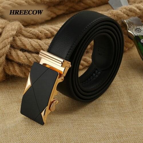 New Designer Automatic Buckle Cowhide Leather men belt Fashion Luxury belts for men designer belts men high quality