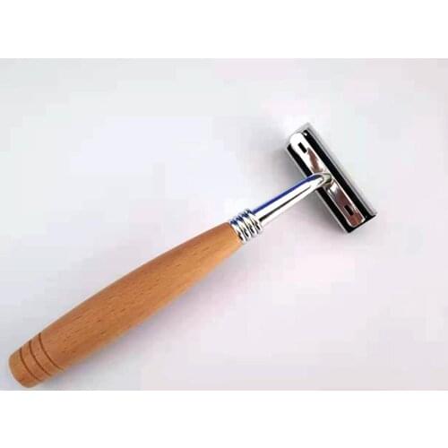 1PCS Vintage Old Shaving Knife Straight Edge Stainless Steel Barber Razor Shaving Knife Wooden Handle Manual Shaver Holder 13cm