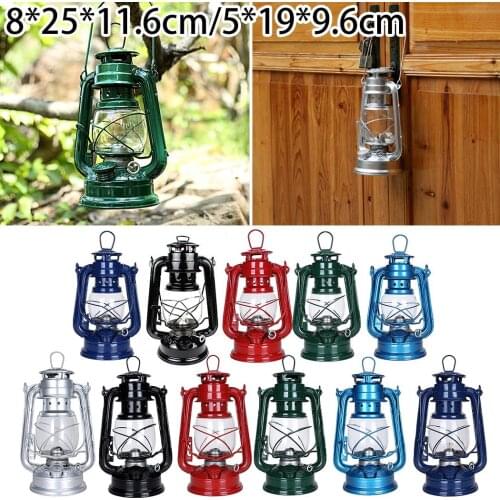 Vintage Kerosene Lamp Retro Outdoor Camping Kerosene Lamp Portable High Brightness Hanging Lantern Mediterranean Style Decor