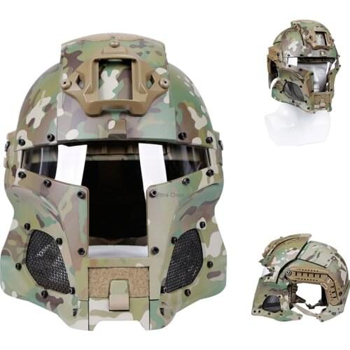 Military Tactical Airsoft Helmet Hunting Cs Wargame Full Face Cover Head Protective Training Shooting Army Combat Helmets Men