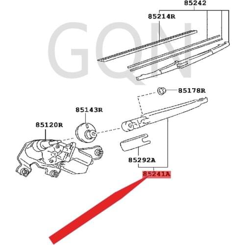 Rear wiper arm 2011-Toy ota HIG HLA ND ER Rear wiper arm Wiper arm (rear) Front, rear, left and right wiper arm