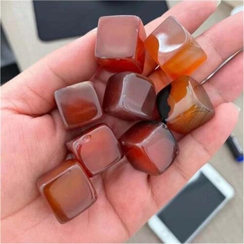 1pcs best selling natural crystal carving crafts red carnelian quartz cube for Christmas decorations