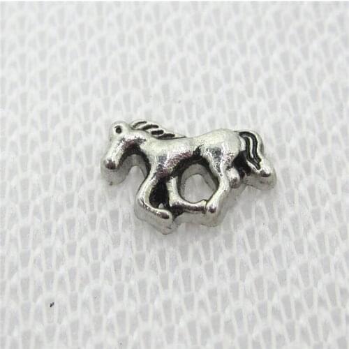 20pcs/lot Silver Horse Floating Charms Living Glass Memory Lockets DIY Jewelry Charms Wholesale Charms