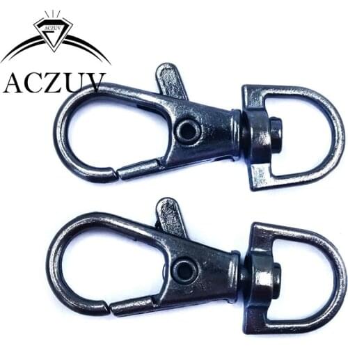 Gunmetal Black 200pcs 38mm Metal Swivel Lobster Clasp Snap Hook for Keychains Purse Chain Handbag Buckles DIY Accessories SLC020