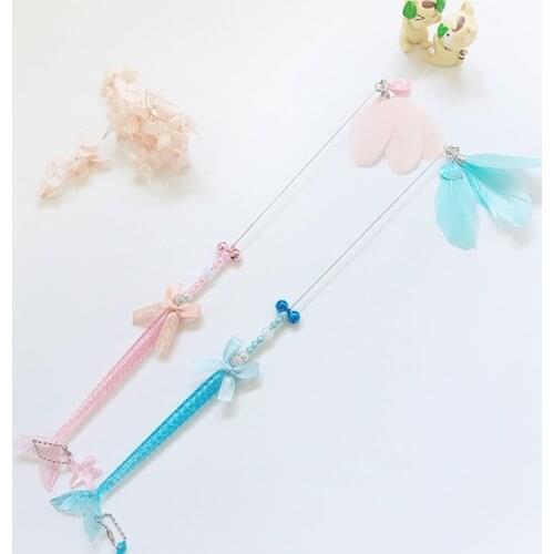 3Pcs/Set Cat Wand Toy Funny Cat Fake Feather Wand Interactive Kittens Teaser Toy With Tassels And Bells Pets Cats Toy Supplies