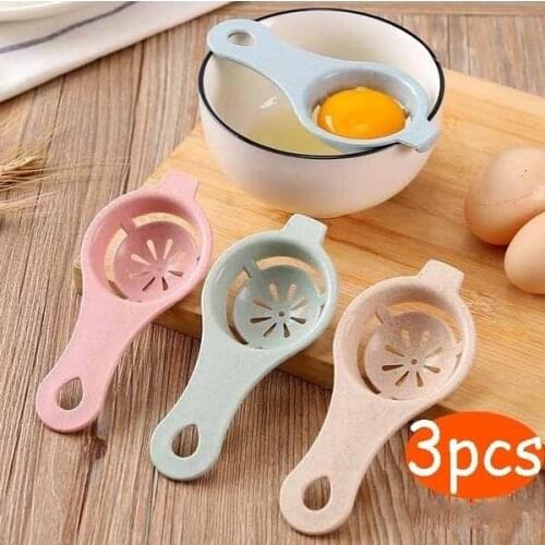 3pcs Kitchen Material Plastic Steel Egg Yolk White Separator Used To Make Cake