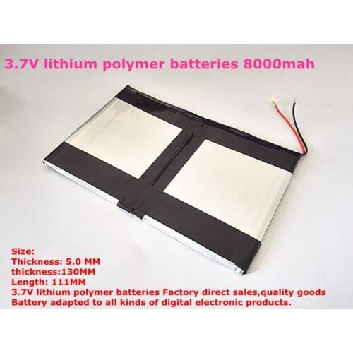 Tablet battery 3.7V lithium polymer batteries high capacity 8000mah 9 -inch Tablet PC battery pack 50130111