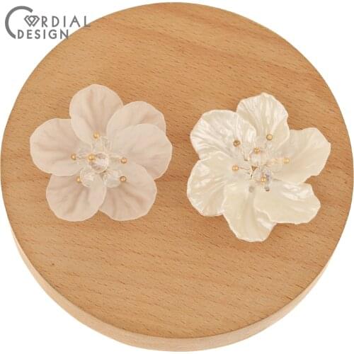 Cordial Design 50Pcs Earrings Accessories/Hand Made/DIY Crystal Making/Flower Shape/Connectors/Jewelry Findings & Components