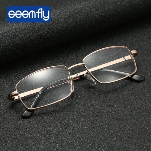 Seemfly Titanium Alloy Aspheric Full Reading Glasses Frame Vintage Bifocal Men Women Reader Eyeglasses +1.0 1.5 2.0 2.5 3.0 3.5