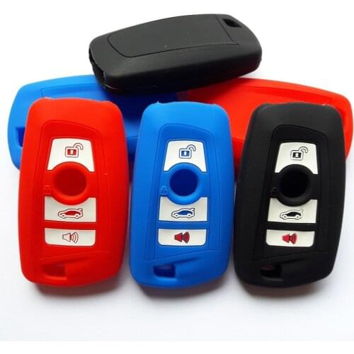 RUNFA AUTO For BMW 3 4 5 6 7 X3 Series Entry Remote Smart Key Car Silicon Cover Protected Case Holder 4 Button Trunk/Panic