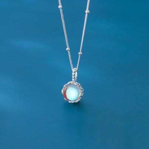 Coloured glaze Necklace Beads Chain Pendant 100% Real. 925 Sterling Silver Fine Jewelry C-D7659