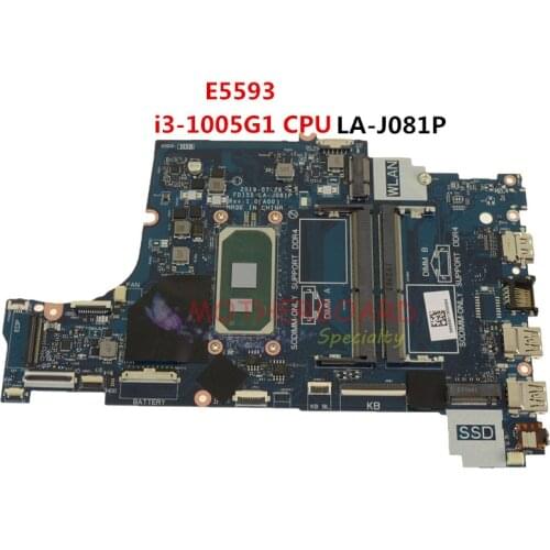 For DELL E5593 Laptop Motherboard W/ i3-1005G1 CPU LA-J081P 7TKJ3 07TKJ3 CN-07TKJ3