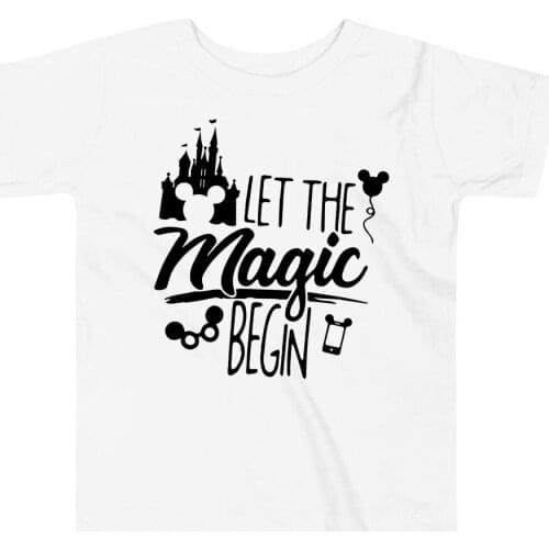 Let The Magic Begin T-shirt Minnie Castle Matching Tee Magical Vacation Tshirt Shirts for Children Kids Clothes Boys Girls Tees