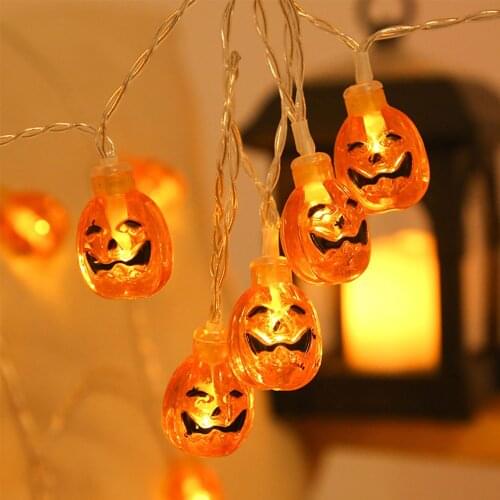 Halloween string lights Halloween Pumpkin Spider Bat Skull String Lights Lamp DIY Hanging Horror Halloween Decoration For Home P
