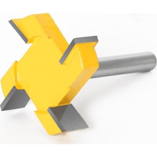 KKMOON 8mm Shank 4 E-dge T Type Slotting Cutter Wood Cutting Woodworking Drill Bit Utility Tool Milling Slotting Cutter