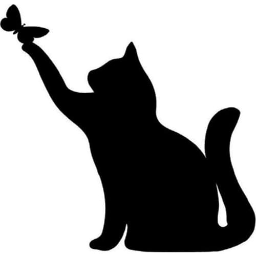 Cat Silhouette Ornaments Stake Black Cat Silhouette Decor Outdoor Cat Decorative Garden Stakes For Yards Garden JS22