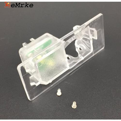 EEMRKE Car Rear View Camera Bracket Mount License Plate Lights Housing for Skoda Fabia 2015 Octavia III 2013- Rapid 2012