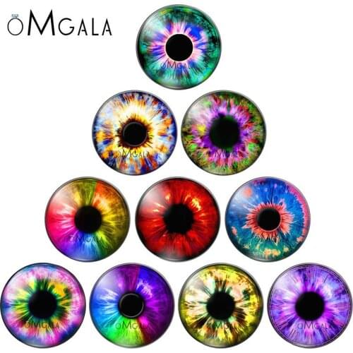 Pairs Round Dragon Cat Eyes Pattern 10pcs 8mm/10mm12mm/18mm/20mm/25mm Round photo glass cabochon demo flat back Making findings
