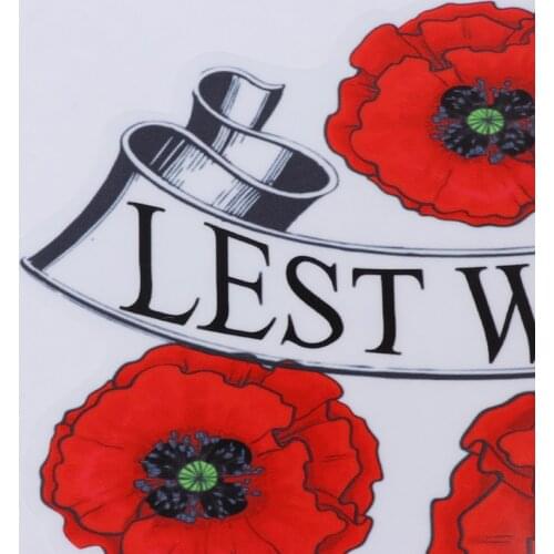 Lest We Forget Red Poppy Day November 11 Remembrance Armistice Day Sticker Car
