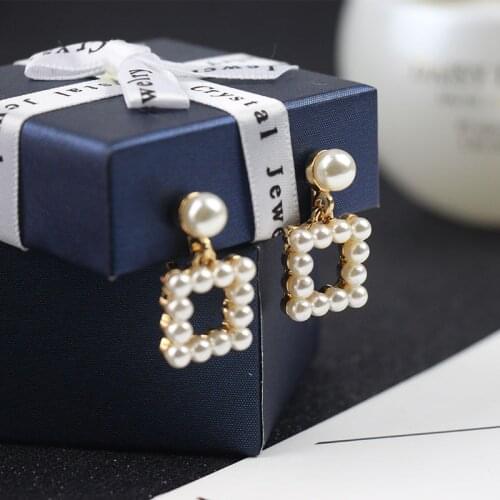JIOFREE Hot Sale Trendy geometry Clip Earrings Without Piercing No Hole Pearl Earrings For Women Fashion Jewelry Gift