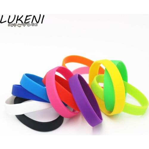 LUKENI 12pcs Fashion Jewelry Sillicone Casual Sports Wristband Rubber Cuff Bracelets & Bangles Men Women Gift Wholesale SH051