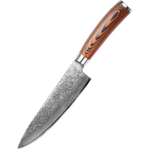MASALONG Laser Damascus Chef Knives Colored Wood Handle Sharp Cleaver Slicing Cooking Knife Kitchen 4
