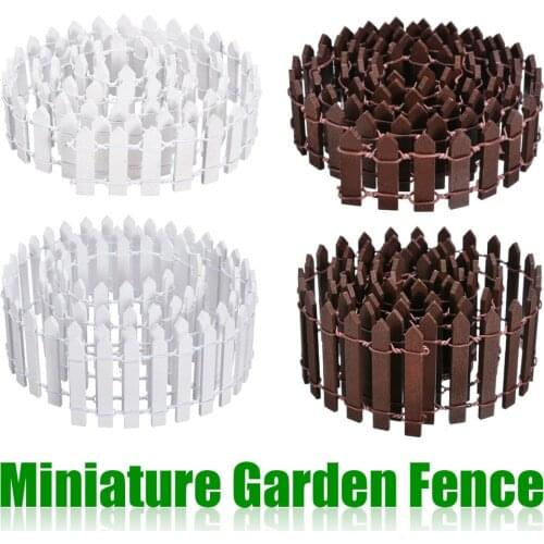 1pc Miniature Garden Fence Fairy Garden Miniature Garden Fence Succulent Lattice Terrarium DollHouse Decors 100*5cm/100*3cm