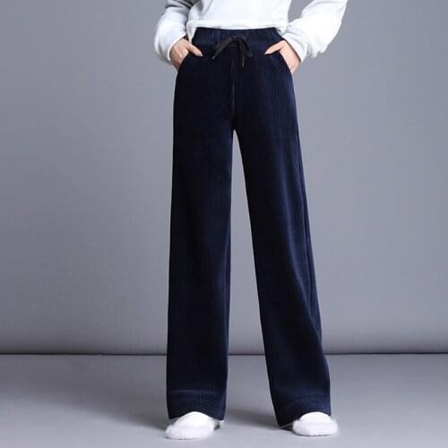 Fashion High Waist Trousers Women Wide Leg Pants Autumn and Winter new Casual Loose Corduroy Pants women