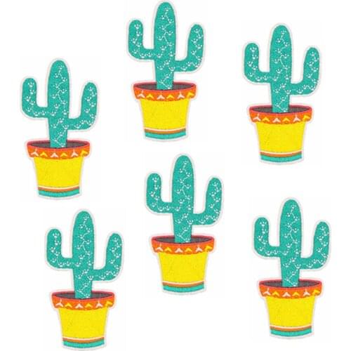 Cactus Patch for Clothing Iron Embroidered DIY Patch Applique Iron on Patches Sewing Accessories Badge Stickers on Clothes Bag