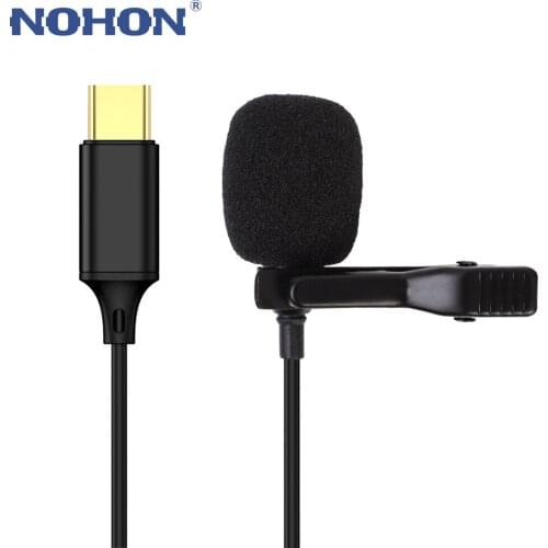 Nohon Mini Microphone Type USB C For Samsung Huawei Xiaomi Redmi Condenser Studio Professional Live Stream Audio Lapel Lavalier